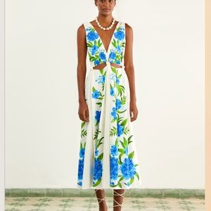 Farm Rio Romantic Off-White Garden Dress size XS